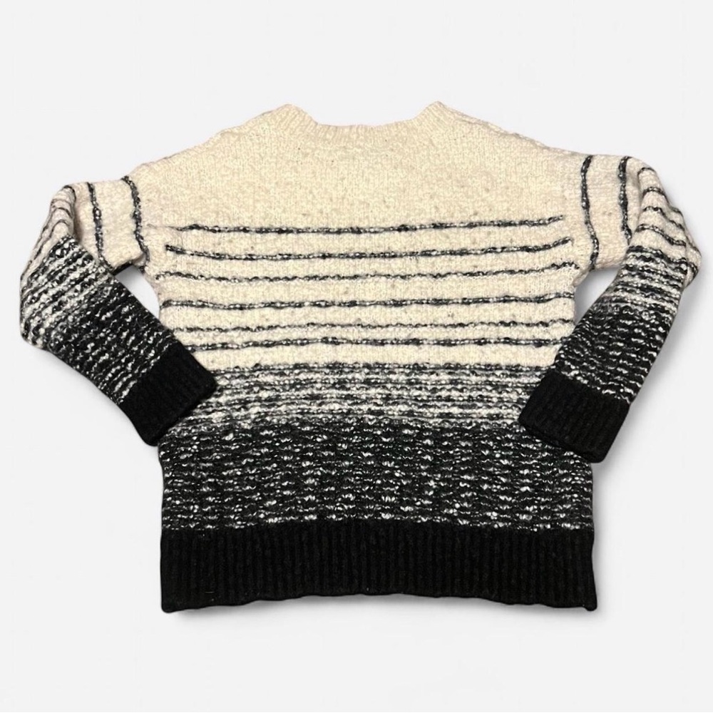 VINCE Womens Textured Stripe Cream Wool Blend knit‎ Pullover Sweater Sz Medium - Picture 3 of 6